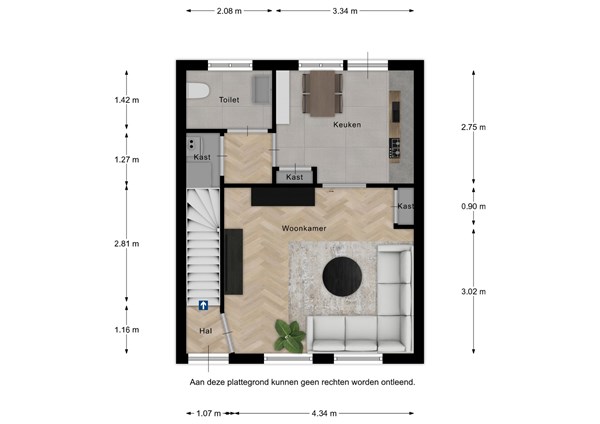 Floorplan - Singel 13, 4521 BS Biervliet